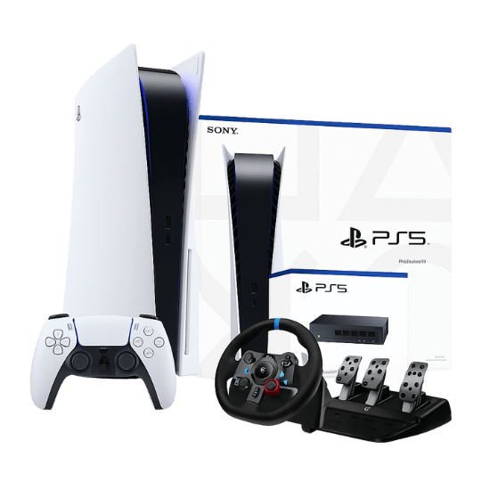PS5 con volante, pedal y mandos compatibles